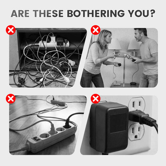 ⚡Okos tápkábeles kiegészítő USB-portokkal (EU dugó)