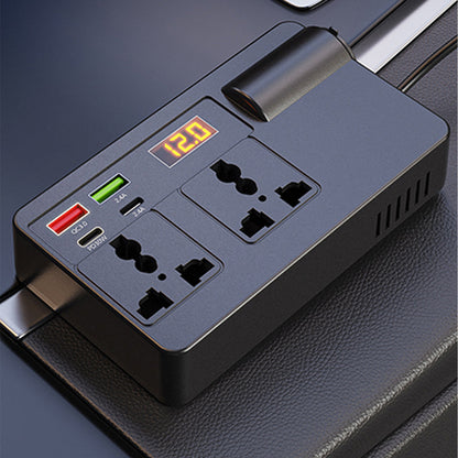 ⚡🔋Hordozható autóinverter 12 V/24 V – 220 V, digitális kijelzővel