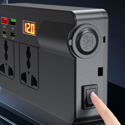 ⚡🔋Hordozható autóinverter 12 V/24 V – 220 V, digitális kijelzővel